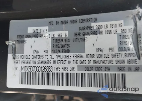 2016 Mazda Cx-3 Grand Touring z USA, uszkodzony, nr VIN JM1DKBD70G0126853